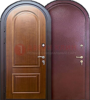 Железная арочная дверь с МДФ внутри ДА-14 в Саранске