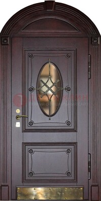 Арочная металлическая дверь с виноритом ДА-38 в Саранске