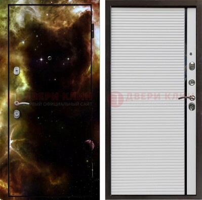 Стальная дверь с фотопечатью космоса ДФ-14 в Саранске