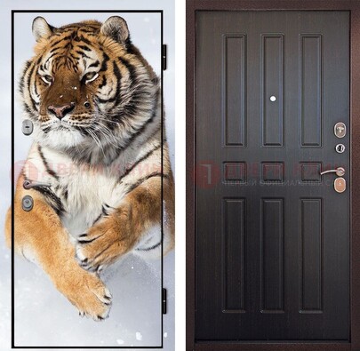 Металлическая дверь с фотопечатью тигра ДФ-1 в Саранске
