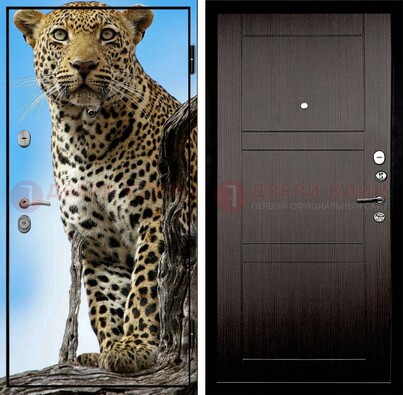 Железная дверь с рисунком гепарда снаружи ДФ-27 в Саранске