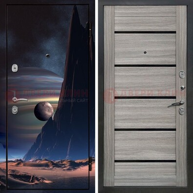 Стальная дверь с фотопечатью космоса ДФ-49 в Саранске