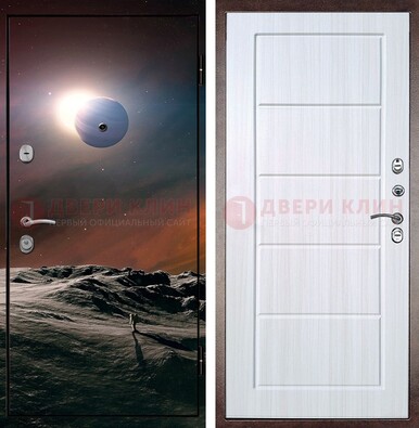 Стальная дверь с фотопечатью планет ДФ-8 в Саранске