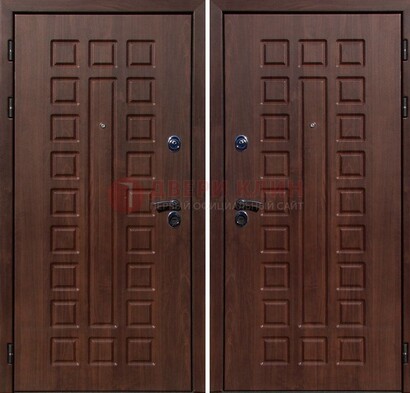 Коричневая железная дверь с МДФ снаружи ДМ-113 в Саранске