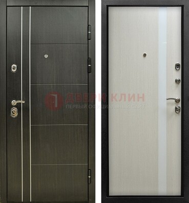Морозостойкая темная металлическая дверь с МДФ ДМ-164 в Саранске