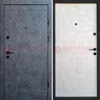 Серая железная дверь с филенчатой МДФ ДМ-217 в Саранске