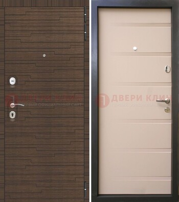 Коричневая  железная дверь c фрезерованной МДФ ДМ-248 в Саранске