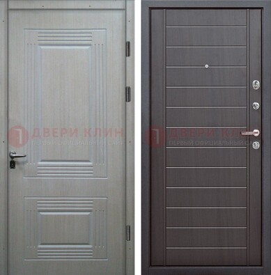 Светлая металлическая дверь с МДФ в квартиру ДМ-355 в Саранске