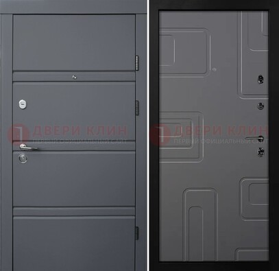 Серая металлическая дверь с МДФ в квартиру ДМ-485 в Саранске