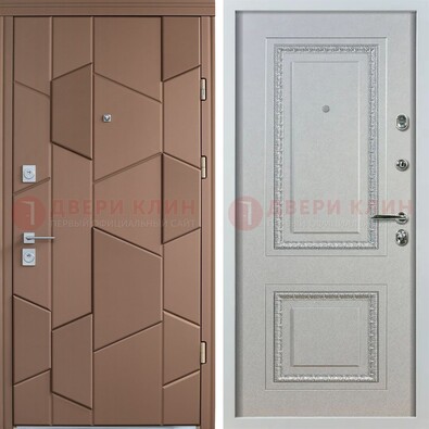 Квартирная стальная дверь с разными панелями МДФ ДМ-496 в Саранске
