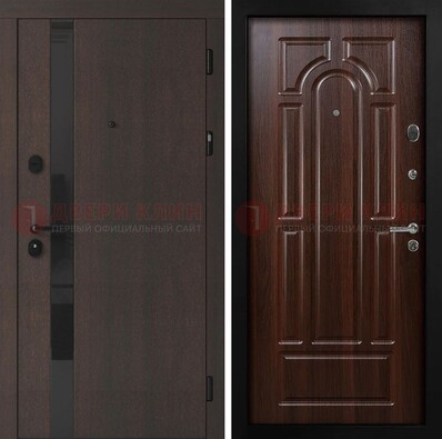 Темная входная дверь с МДФ панелями в квартиру ДМ-499 в Саранске
