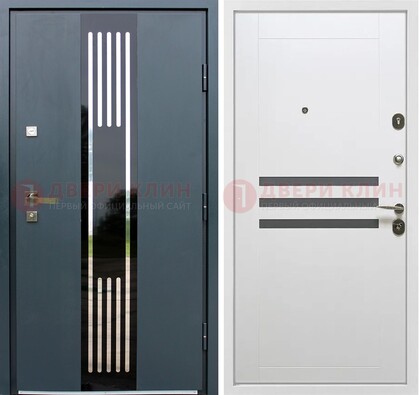 Темная квартирная дверь с разными МДФ ДМ-504 в Саранске