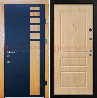 Двухцветная железная дверь с МДФ в квартиру ДМ-511 в Саранске