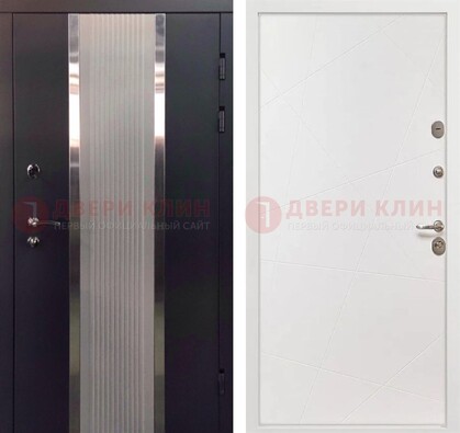 Темная металлическая дверь в квартиру МДФ с двух сторон ДМ-512 в Саранске