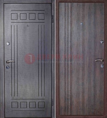 Темная стальная дверь с МДФ с рисунком ДМ-83 в Саранске