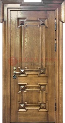 Филенчатая железная дверь с массивом дуба ДМД-56 в Саранске
