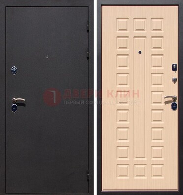 Черная стальная дверь с порошковым окрасом МДФ внутри ДП-102 в Саранске