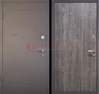 Серая металлическая дверь с порошковым напылением ДП-148 в Саранске