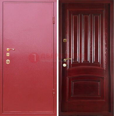 Красная металлическая дверь с порошковым напылением ДП-165 в Саранске