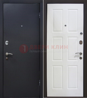 Черная металлическая дверь с порошковым покрытием ДП-193 в Саранске