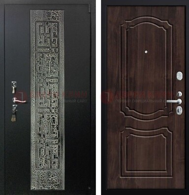 Темная входная дверь с порошковым покрытием и МДФ внутри ДП-224 в Саранске
