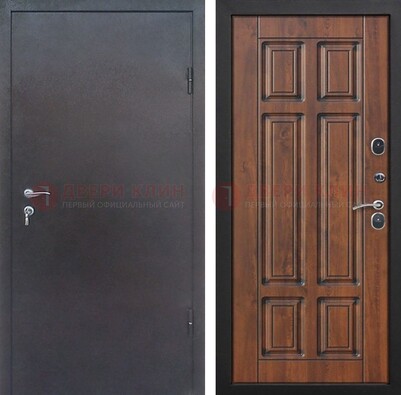 Темная входная дверь с порошковым покрытием с МДФ панелью ДП-235 в Саранске