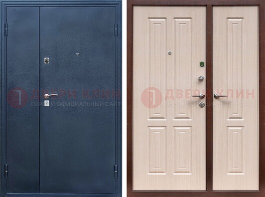 Двустворчатая стальная дверь с порошковым напылением и МДФ ДП-239 в Саранске