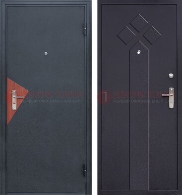 Черная входная дверь с порошковым напылением и узором внутри ДП-241 в Саранске