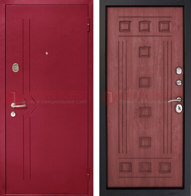 Красная железная дверь с порошковым напылением ДП-242 в Саранске
