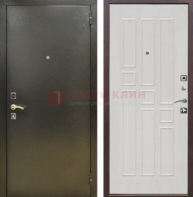 Входная дверь Темное серебро с порошковой отделкой и терморазрывом МДФ ДП-282 в Саранске