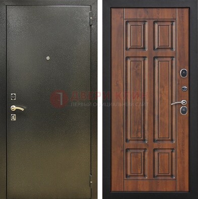 Металлическая входная темная дверь с порошковым напылением и МДФ ДП-299 в Саранске