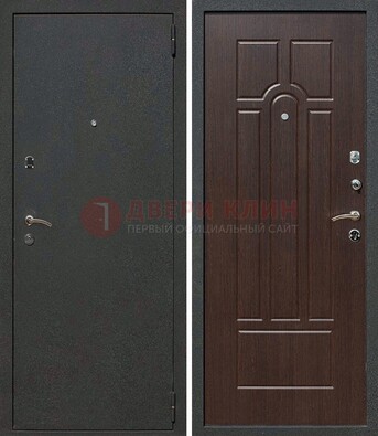 Черная металлическая дверь с порошковым окрасом ДП-47 в Саранске
