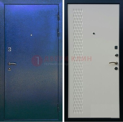 Синяя железная дверь с порошковым напылением ДП-49 в Саранске