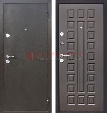 Коричневая железная дверь с порошковым окрасом ДП-63 в Саранске