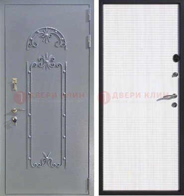 Серая входная дверь с порошковым покрытием ДП-67 в Саранске