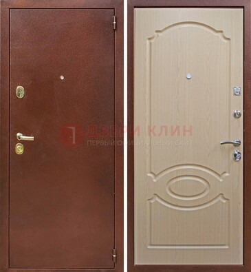 Коричневая металлическая дверь с порошковым окрасом ДП-76 в Саранске