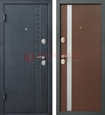 Черная стальная дверь с порошковым напылением ДП-9 в Саранске