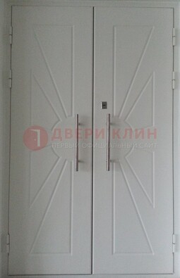 Парадная двухстворчатая дверь с фрезерованным МДФ ДПР-14 в Саранске