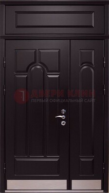 Парадная дверь с металлическими вставками ДПР-47 и фрамугой в Саранске