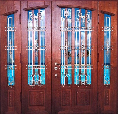 Парадная дверь со вставками из стекла ДПР-55 с шумоизоляцией в Саранске