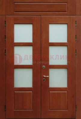Металлическая парадная дверь со стеклом ДПР-69 для загородного дома в Саранске