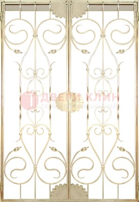 Золотая железная решетчатая дверь ДР-1 в Саранске