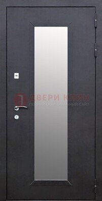 Черная стальная дверь порошок со стеклом ДС-33 в Саранске