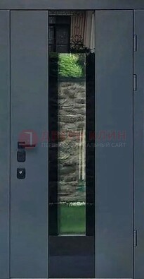 Современная дверь со стеклом для коттеджа ДС-40 в Саранске