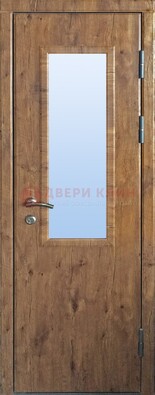 Стальная дверь с МДФ и стеклом для частного дома ДС-49 в Саранске