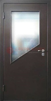 Стальная дверь со стеклом ДС-5 в кирпичный коттедж в Саранске