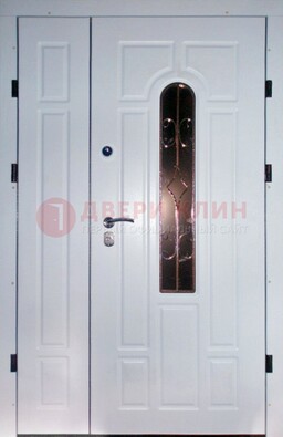 Входная дверь Винорит со стеклом в белом цвете ДСК-277 в Саранске