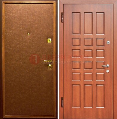 Коричневая входная дверь с винилискожей ДВ-16 в Саранске