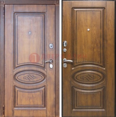 Коричневая металлическая дверь с виноритом ДВТ-10 в Саранске