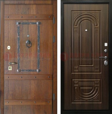 Темная стальная дверь с виноритом ДВТ-232 в Саранске